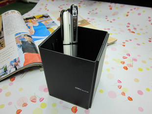 得力 9146  钢制笔筒  经典黑色 笔盒笔筒