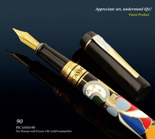 毕加索 pimio90 钢笔 女人与花亮丽型 金笔 钢笔 14K.jpg